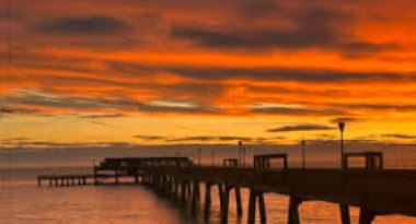 Deal Pier under a golden sky