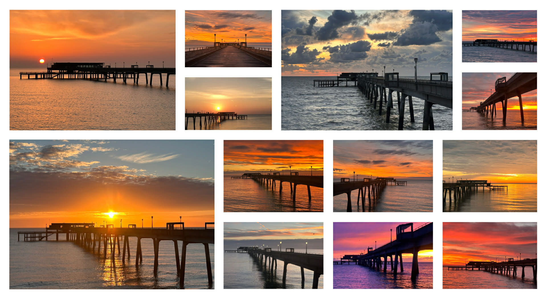 collection of sunset pictures of deal pier